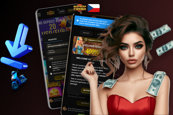 Srovnání anonymního návštěvníka a registrovaného hráče Beep Beep Casino s odemčenými bonusy