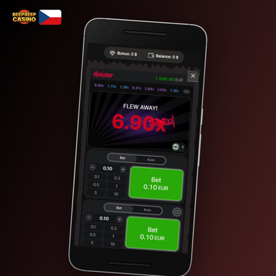 Ikona statistik a historie kol Aviatoru zobrazující varianci hry v Beep Beep Casino