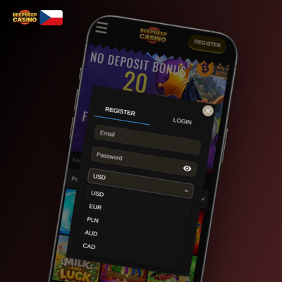 Mobilní telefon se šestimístným kódem a ikonou zámku pro zabezpečení účtu Beep Beep Casino