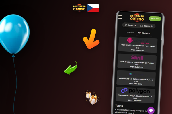 Beep Beep Casino doporučuje vybírat peníze stejnou metodou jako vklad
