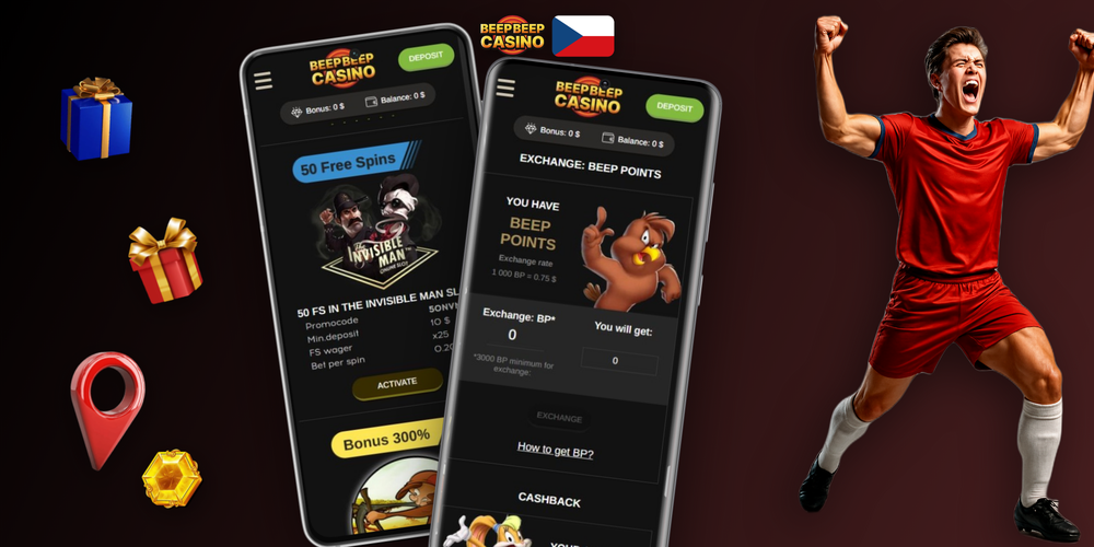 Přehled uvítacího balíčku Beep Beep Casino: 250 %, 1000 EUR a 20 EUR bez vkladu